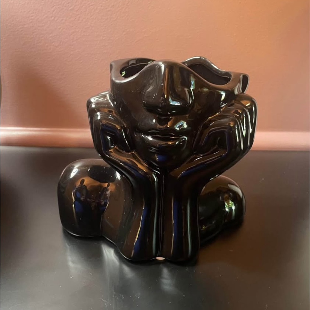 Modern Black Bust Planter